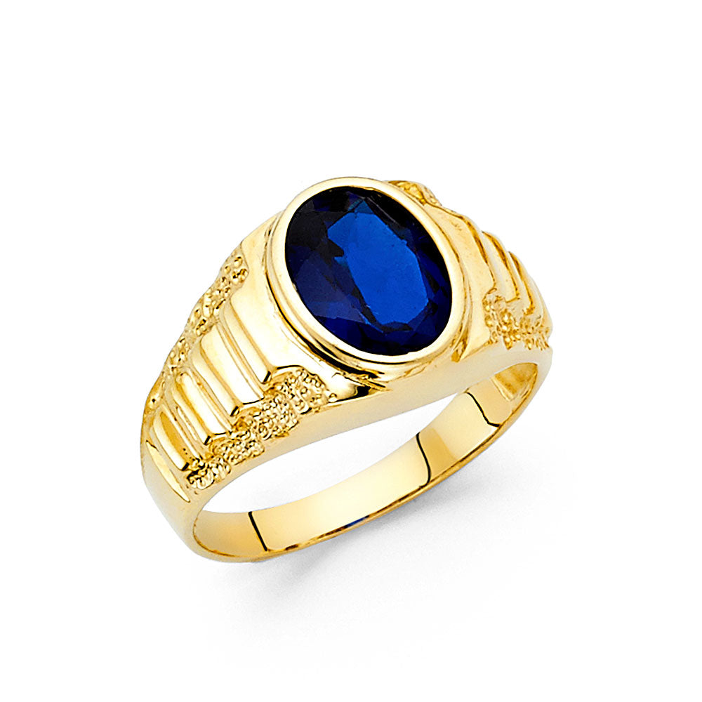 14K Yellow Gold Men's, Signet & Nugget Ring - RG1620
