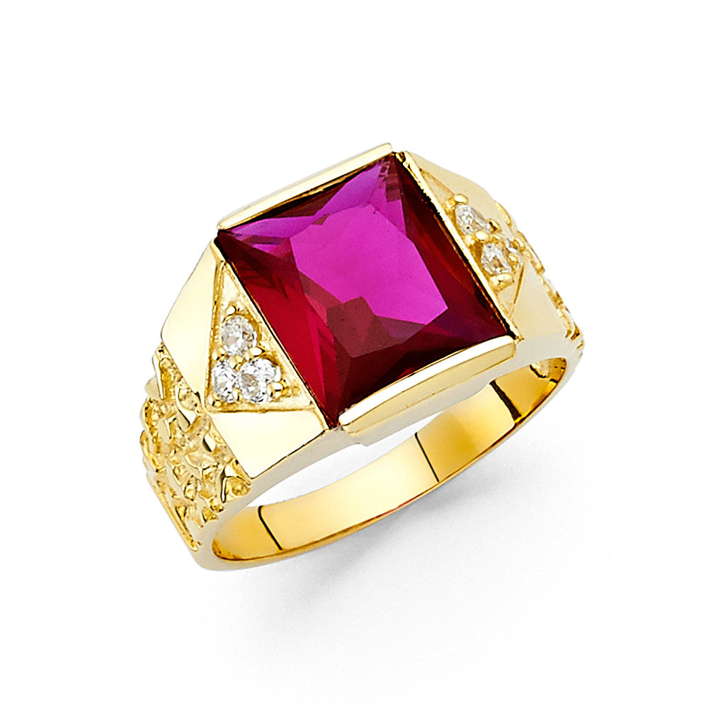 14K Yellow Gold Men's, Signet & Nugget Ring - RG1625