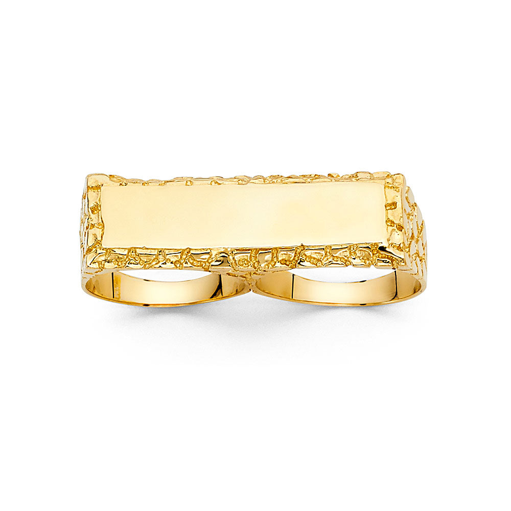 14K Yellow Gold Men's, Signet & Nugget Ring - RG1637