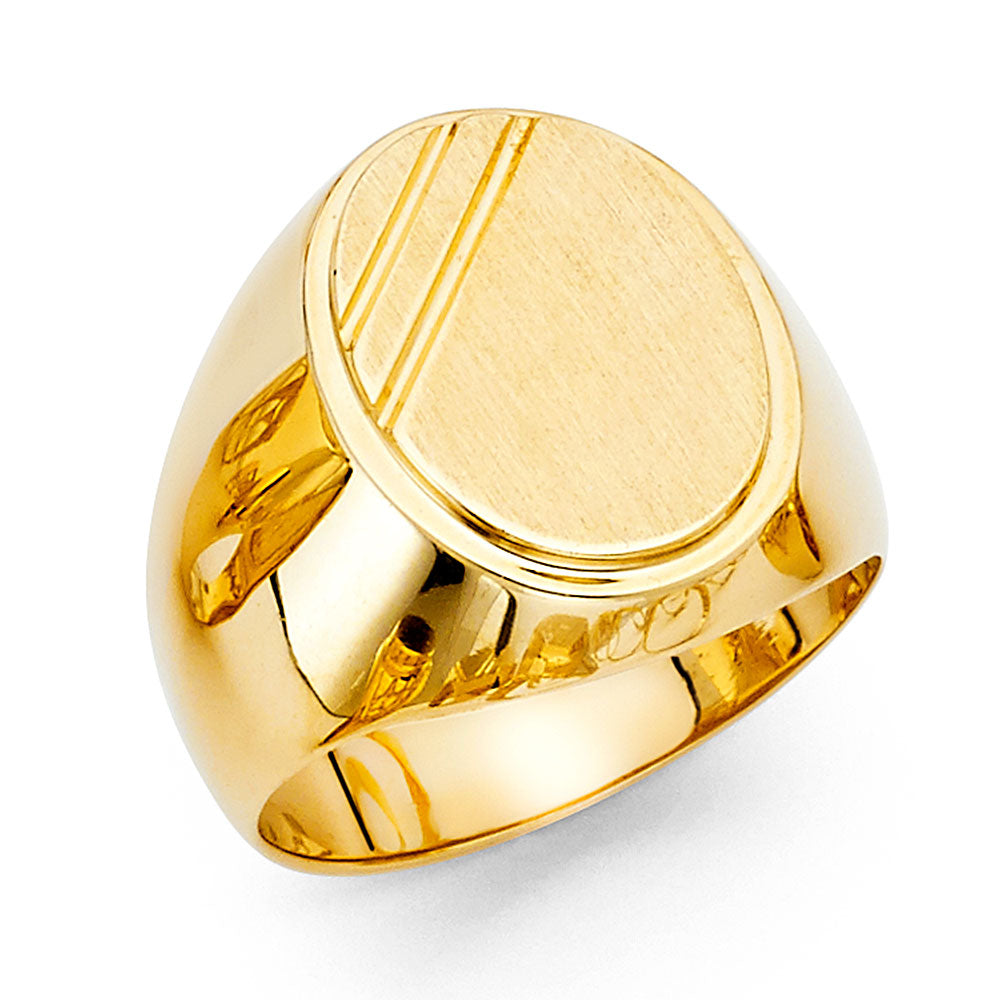 14K Yellow Gold Men's, Signet & Nugget Ring - RG1641