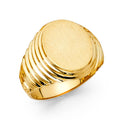 14K Yellow Gold Men's, Signet & Nugget Ring - RG1643