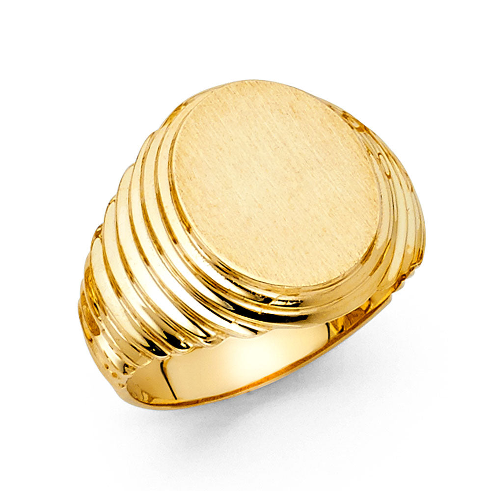 14K Yellow Gold Men's, Signet & Nugget Ring - RG1643