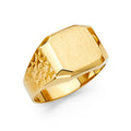 14K Yellow Gold Men's, Signet & Nugget Ring - RG1648