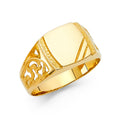 14K Yellow Gold Men's, Signet & Nugget Ring - RG1649