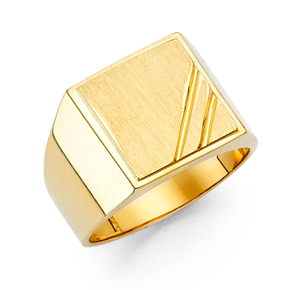 14K Yellow Gold Men's, Signet & Nugget Ring - RG1650