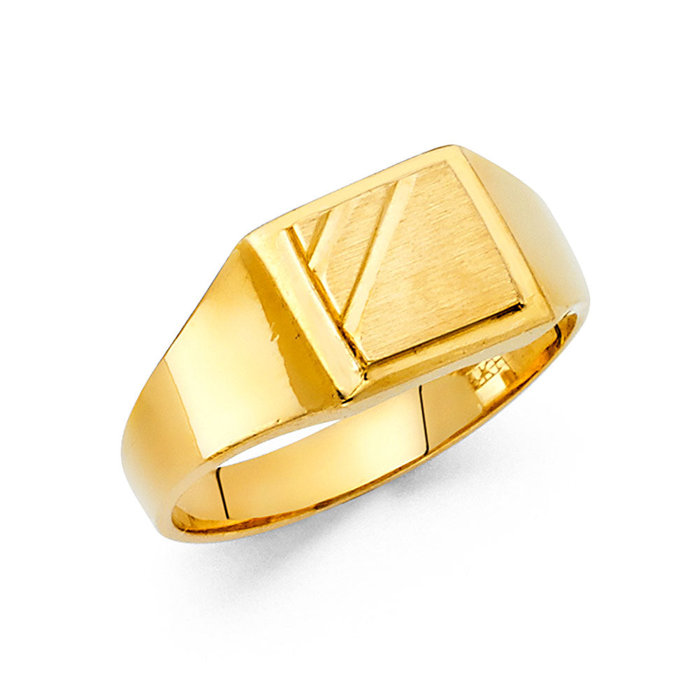 14K Yellow Gold Men's, Signet & Nugget Ring - RG1654
