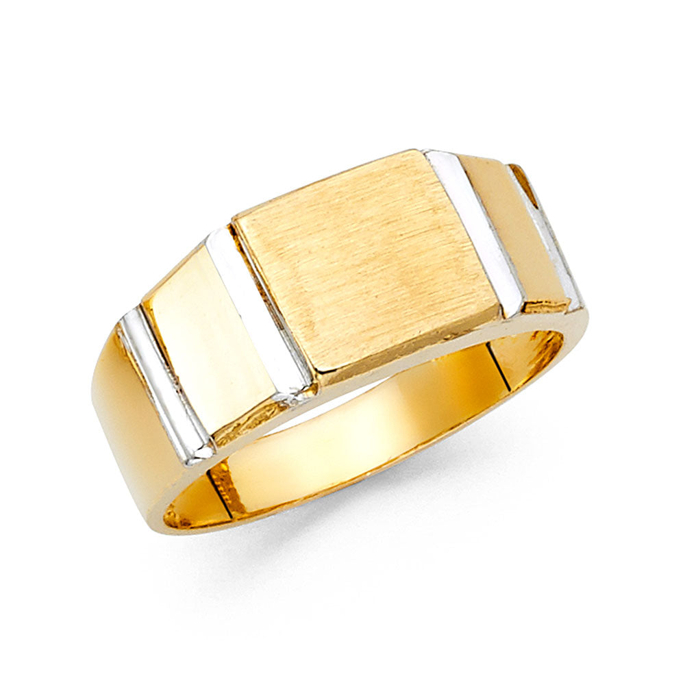 14K Yellow Gold Men's, Signet & Nugget Ring - RG1657