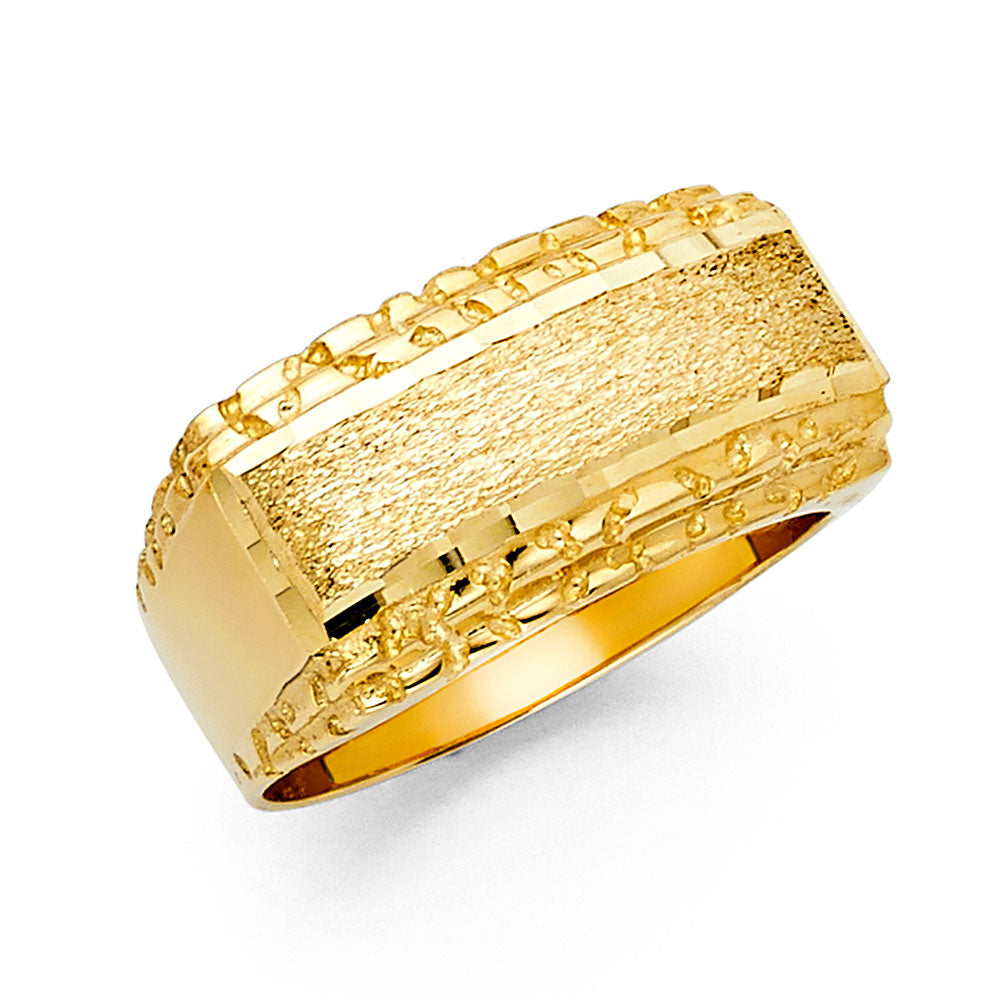 14K Yellow Gold Men's, Signet & Nugget Ring - RG1659