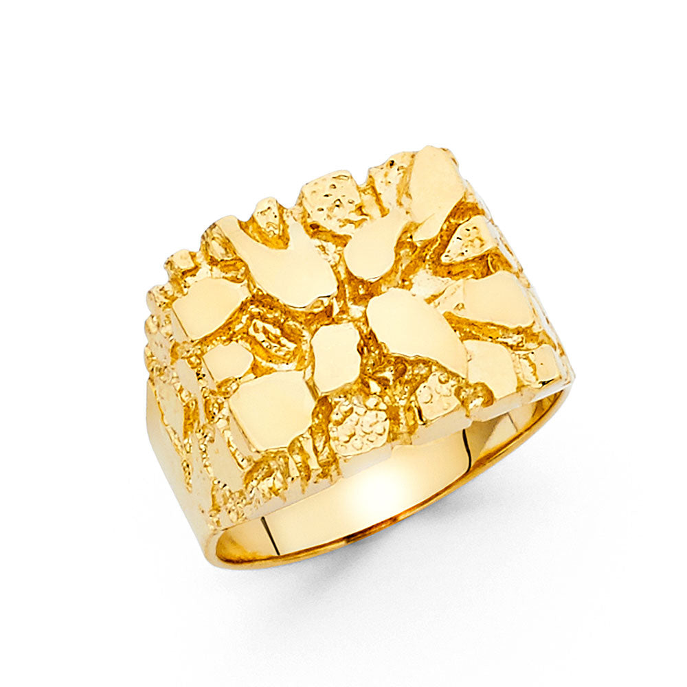 14K Yellow Gold Men's, Signet & Nugget Ring - RG1660