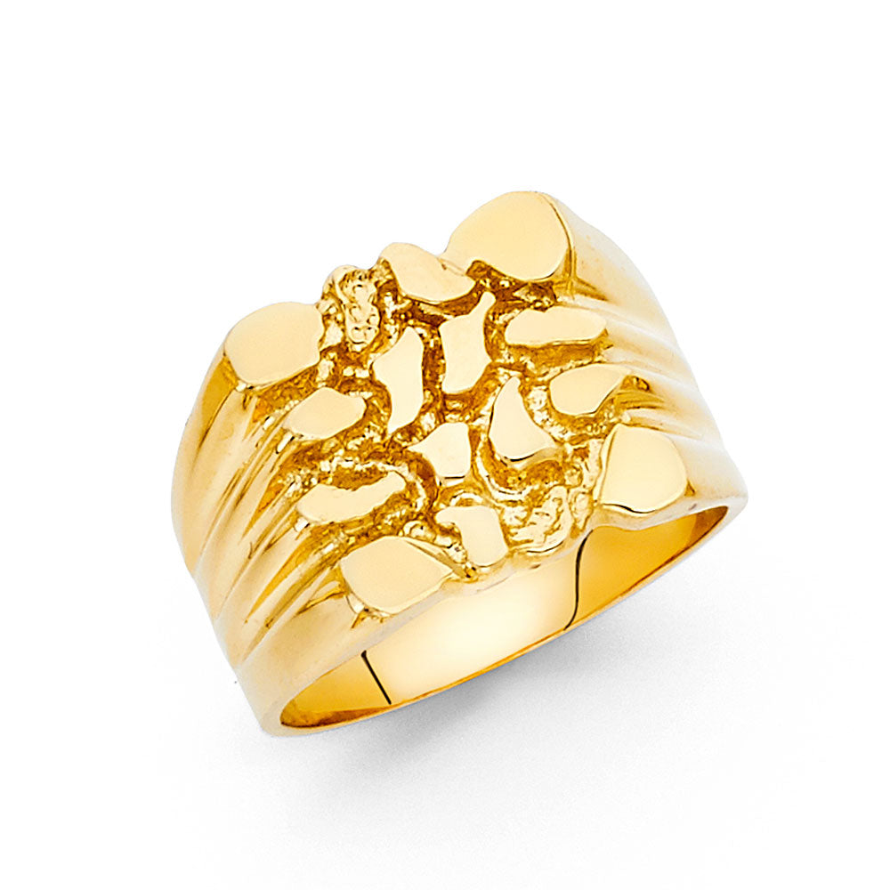 14K Yellow Gold Men's, Signet & Nugget Ring - RG1661