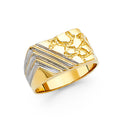 14K Yellow Gold Men's, Signet & Nugget Ring - RG1675