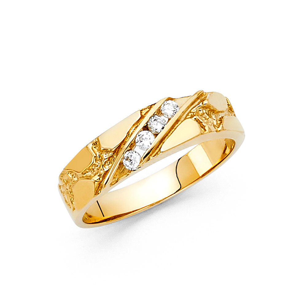 14K Yellow Gold Men's, Signet & Nugget Ring - RG1678