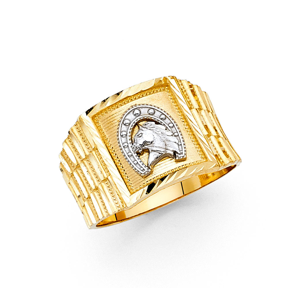 14K Yellow Gold Men's, Signet & Nugget Ring - RG1685