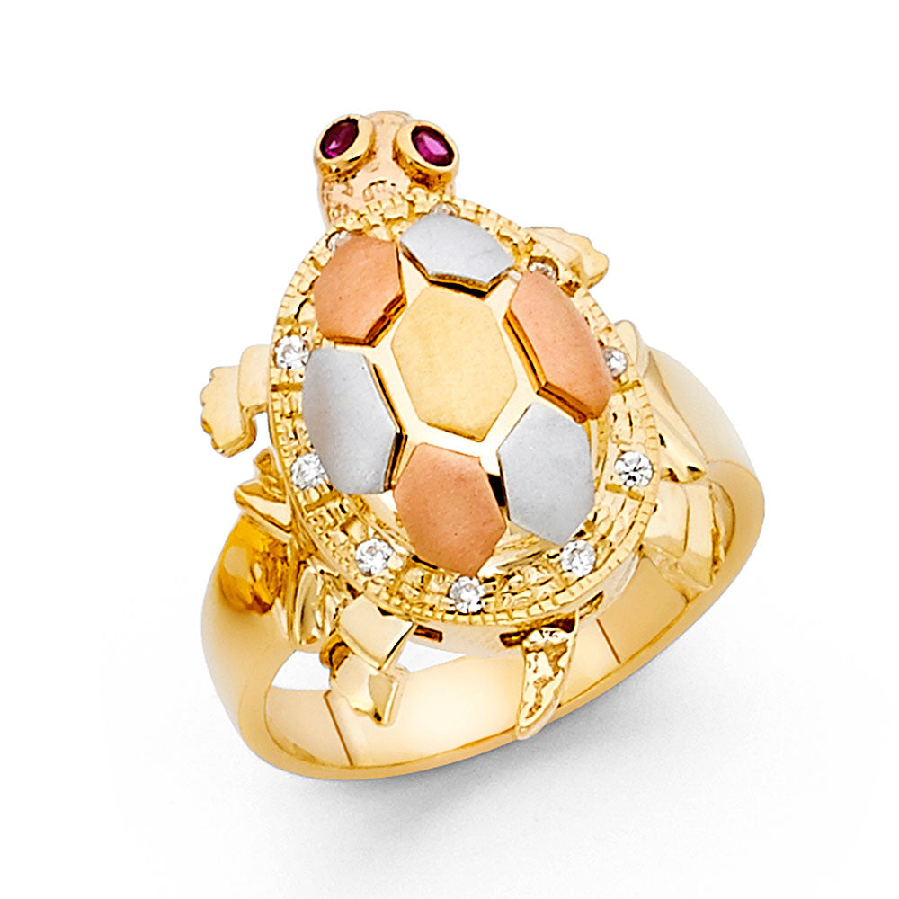 14K Yellow Gold Butterfly, Animal & Lucky Ring - RG1692