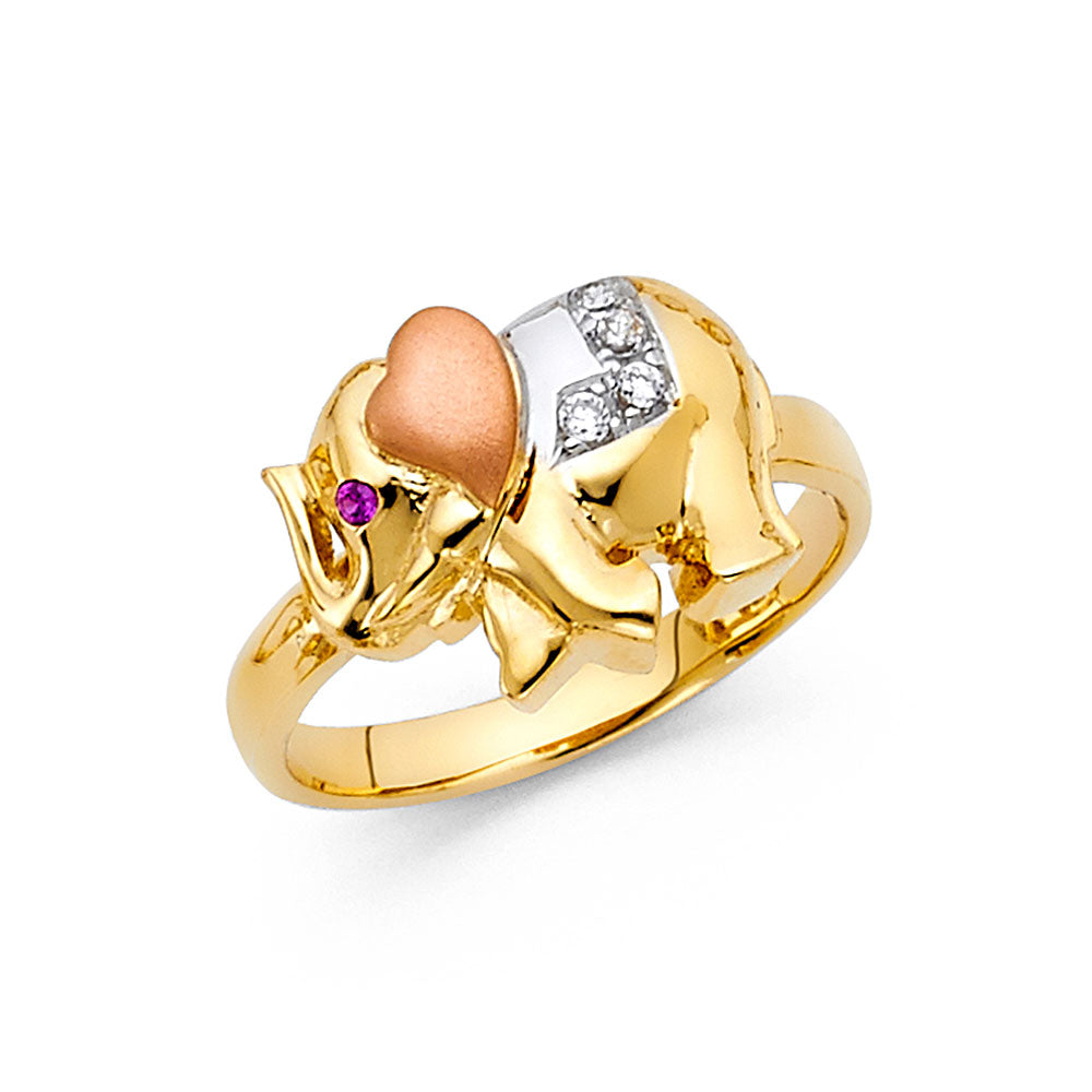 14K Yellow Gold Butterfly, Animal & Lucky Ring - RG1704