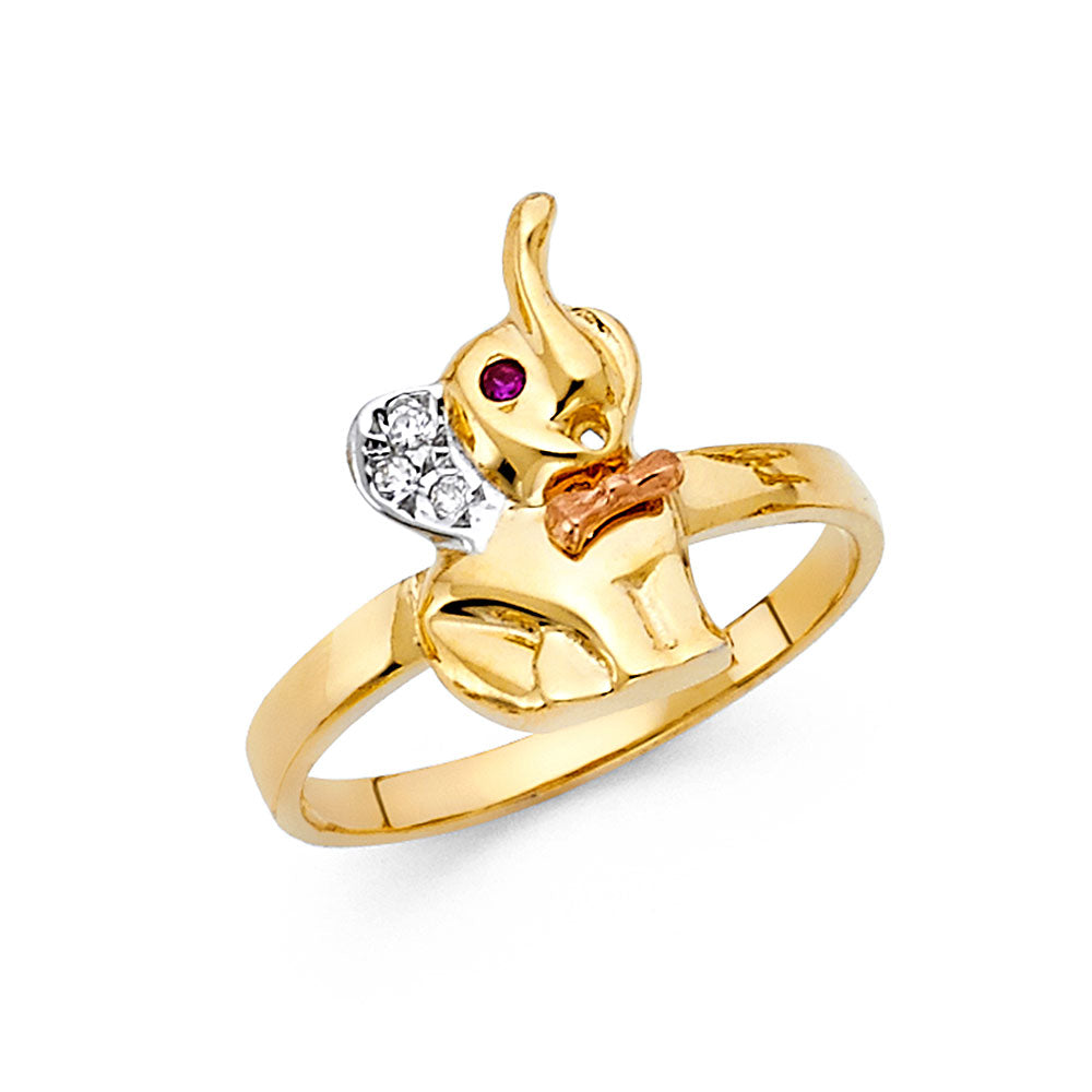 14K Yellow Gold Butterfly, Animal & Lucky Ring - RG1705