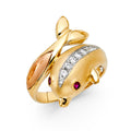 14K Yellow Gold Butterfly, Animal & Lucky Ring - RG1710