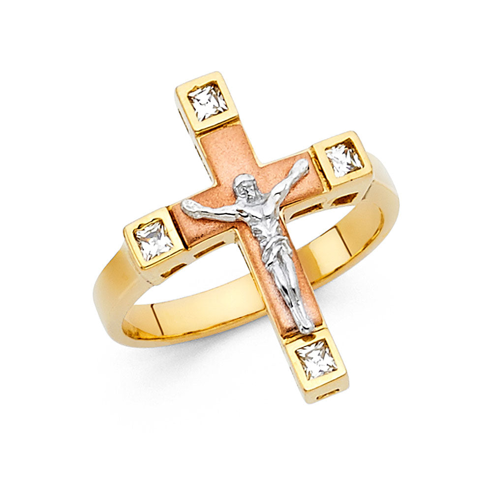 14K Yellow Gold Religious, 15 Años & Crown Ring - RG1734
