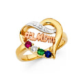 14K Yellow Gold Fancy CZ & Mother's Ring - RG1738