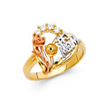 14K Yellow Gold Fancy CZ & Mother's Ring - RG1741