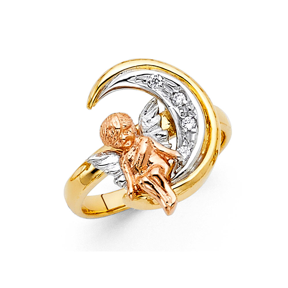 14K Yellow Gold Religious, 15 Años & Crown Ring - RG1745