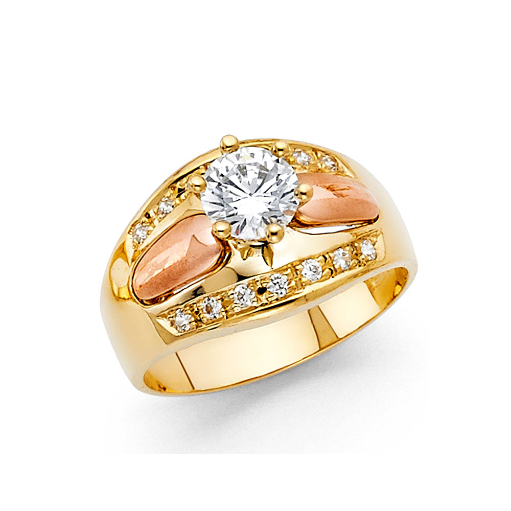 14K Yellow Gold Fancy CZ & Mother's Ring - RG1751