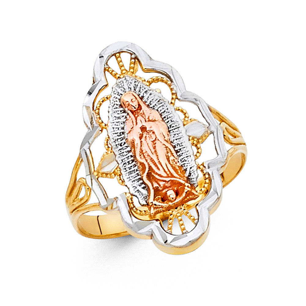 14K Yellow Gold Religious, 15 Años & Crown Ring - RG1755