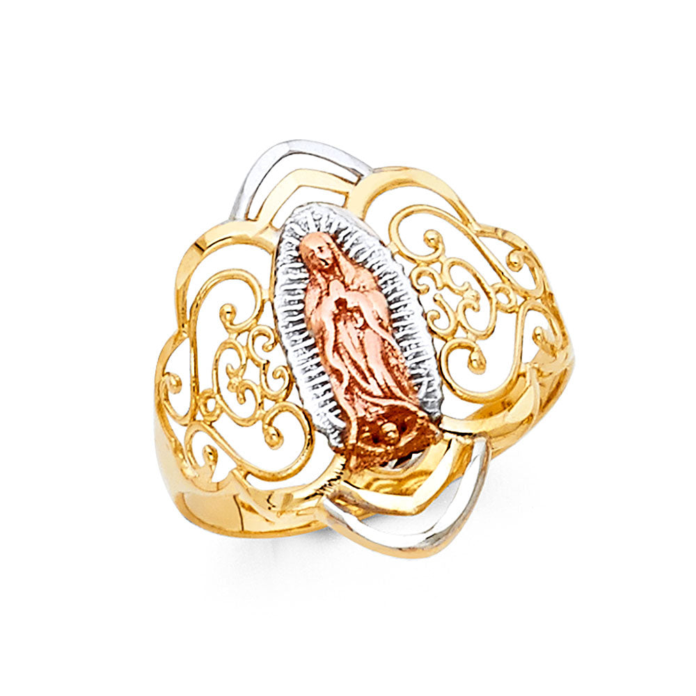 14K Yellow Gold Religious, 15 Años & Crown Ring - RG1760