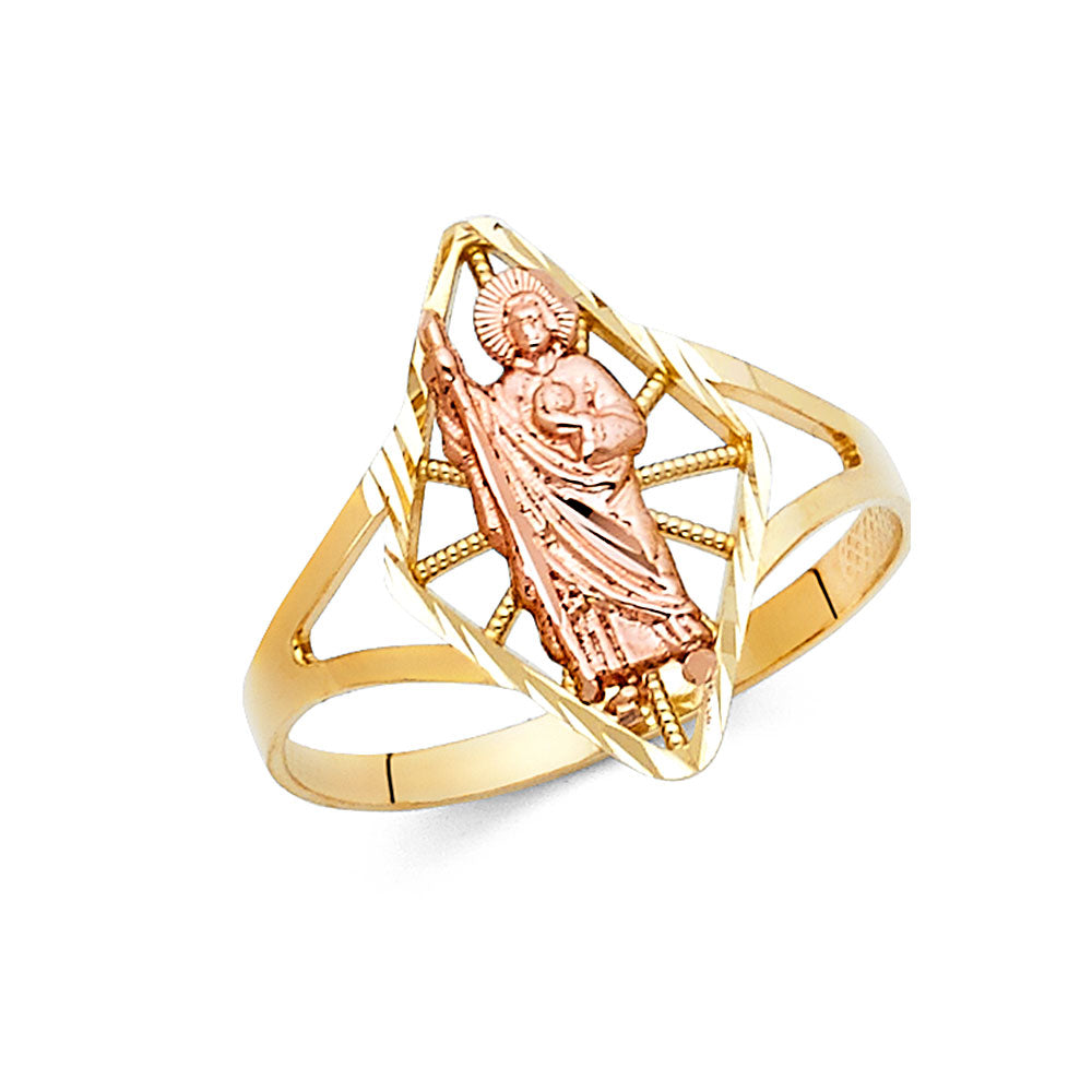 14K Yellow Gold Religious, 15 Años & Crown Ring - RG1798