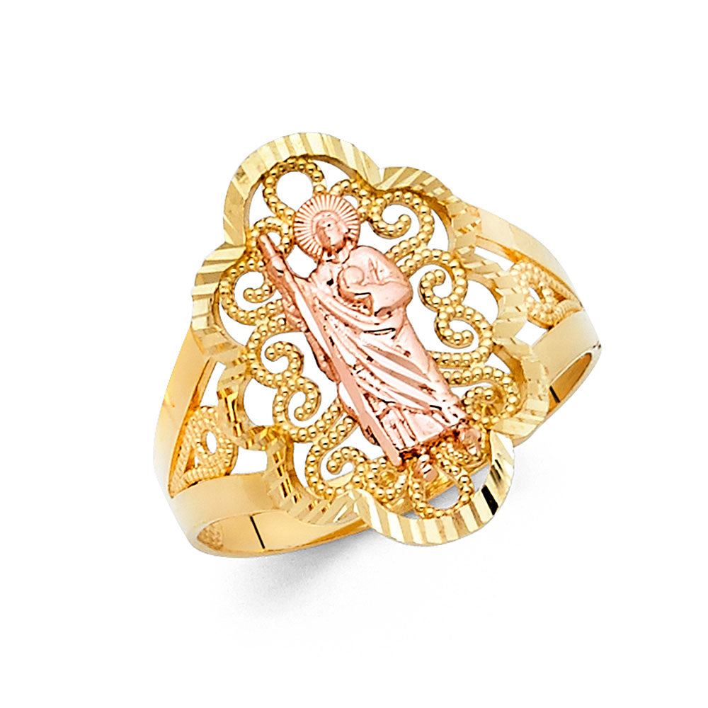 14K Yellow Gold Religious, 15 Años & Crown Ring - RG1799