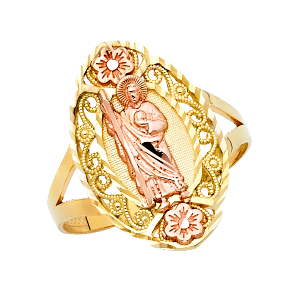 14K Yellow Gold Religious, 15 Años & Crown Ring - RG1800