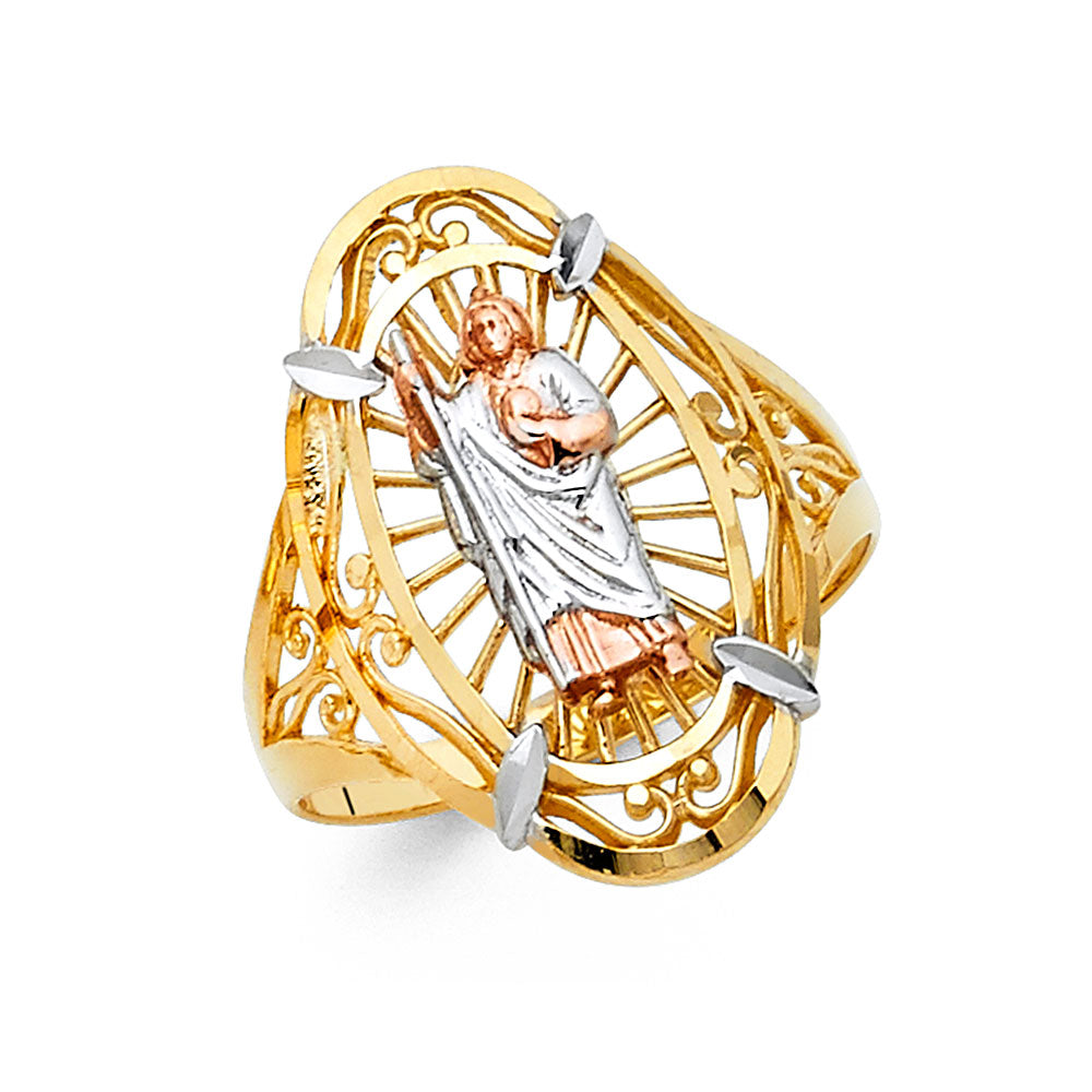 14K Yellow Gold Religious, 15 Años & Crown Ring - RG1801