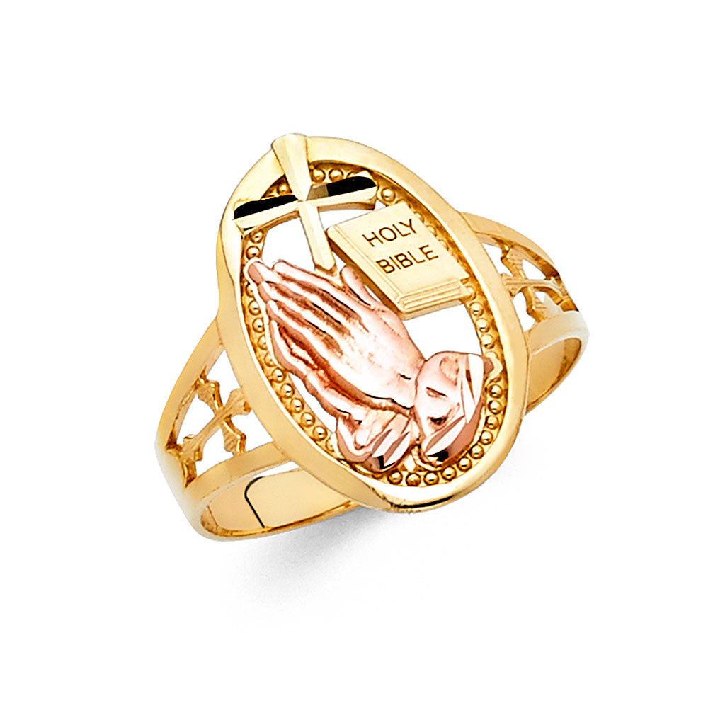 14K Yellow Gold Religious, 15 Años & Crown Ring - RG1803