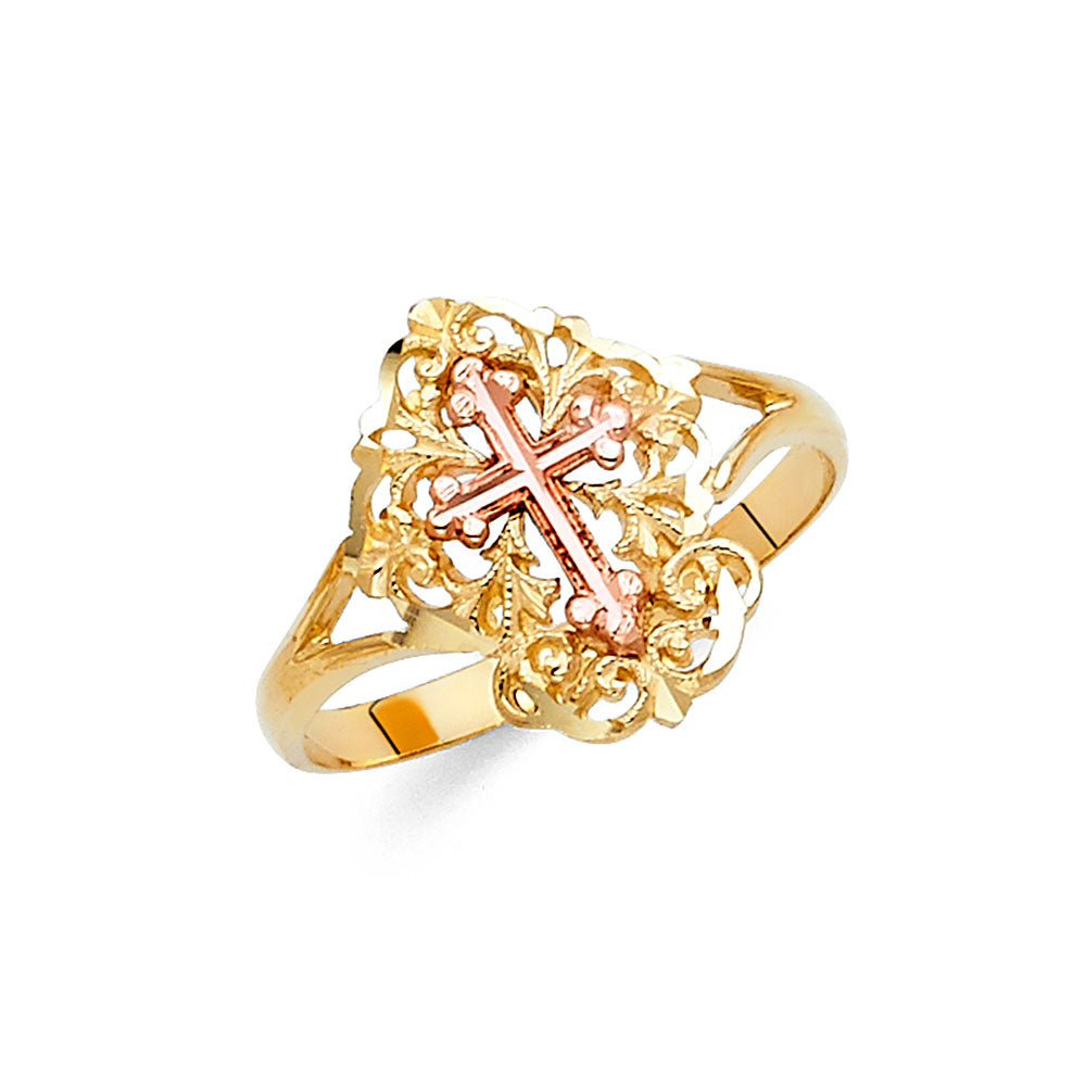 14K Yellow Gold Religious, 15 Años & Crown Ring - RG1809