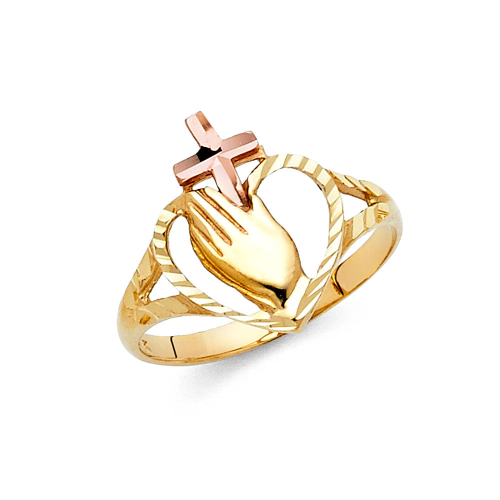 14K Yellow Gold Religious, 15 Años & Crown Ring - RG1811
