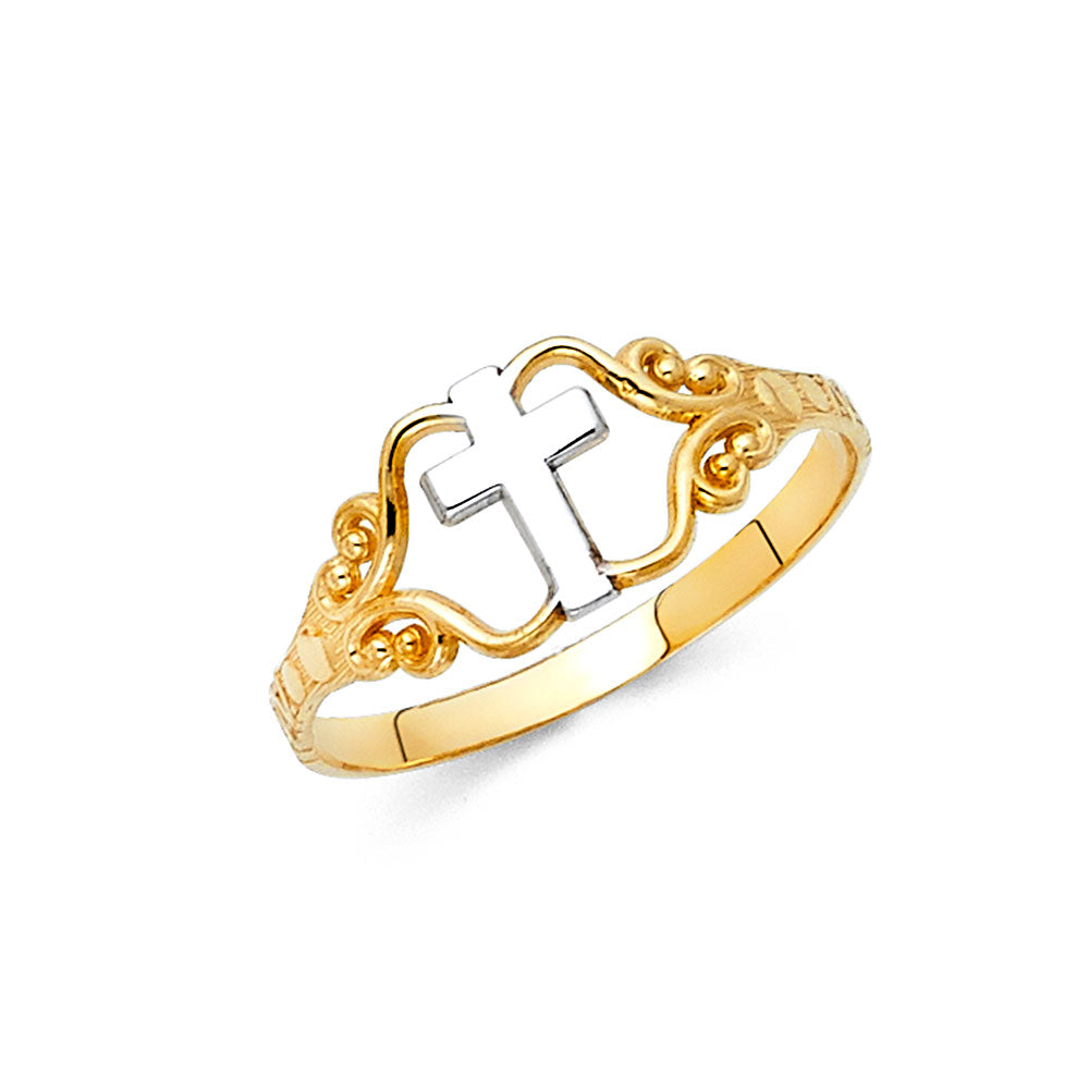 14K Yellow Gold Religious, 15 Años & Crown Ring - RG1813
