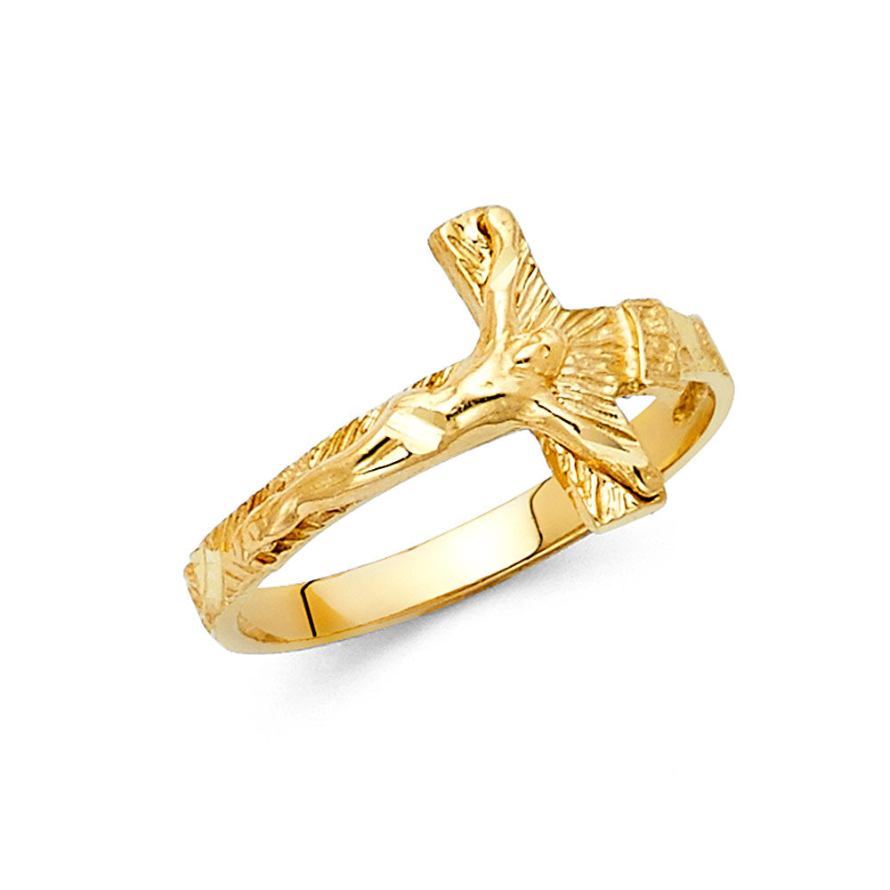 14K Yellow Gold Religious, 15 Años & Crown Ring - RG1818