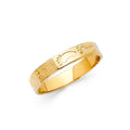 14K Yellow Gold Flower, Heart & Light Ring - RG1859