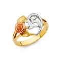 14K Yellow Gold Religious, 15 Años & Crown Ring - RG1872