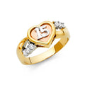 14K Yellow Gold Religious, 15 Años & Crown Ring - RG1878