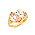 14K Yellow Gold Religious, 15 Años & Crown Ring - RG1900