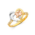 14K Yellow Gold Religious, 15 Años & Crown Ring - RG1901