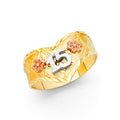 14K Yellow Gold Religious, 15 Años & Crown Ring - RG1905