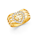 14K Yellow Gold Religious, 15 Años & Crown Ring - RG1911