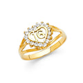 14K Yellow Gold Religious, 15 Años & Crown Ring - RG1913