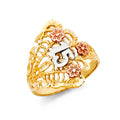 14K Yellow Gold Religious, 15 Años & Crown Ring - RG1917