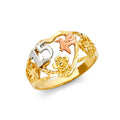 14K Yellow Gold Religious, 15 Años & Crown Ring - RG1927