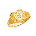 14K Yellow Gold Religious, 15 Años & Crown Ring - RG1940