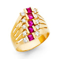 14K Yellow Gold Fancy CZ & Mother's Ring - RG1952