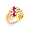 14K Yellow Gold Fancy CZ & Mother's Ring - RG1953